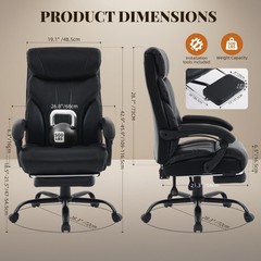 Office Chair Ergonomic Swivel Computer Desk Chairs with Footrest for Home Office