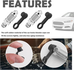 4PCS M10X1.0-32.1Mm Car Brake Bleeder Screw with 4PCS Grease Fitting Caps,Sturdy