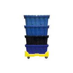 UBMOVE Handheld Attached Lid Tote Dolly – 27″ x 17″ For Container Totes