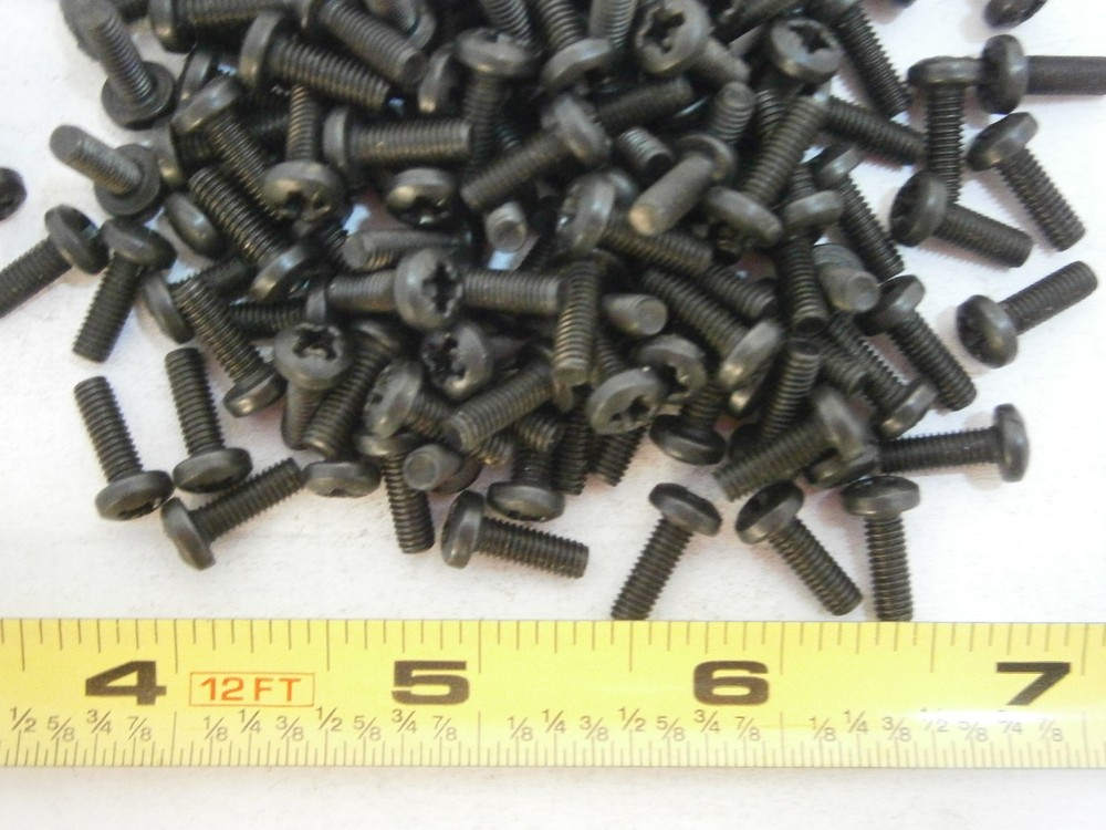 Machine Screws M3.5 x 10 Phillips Pan Head Steel Black Oxide Lot of 75 #3273