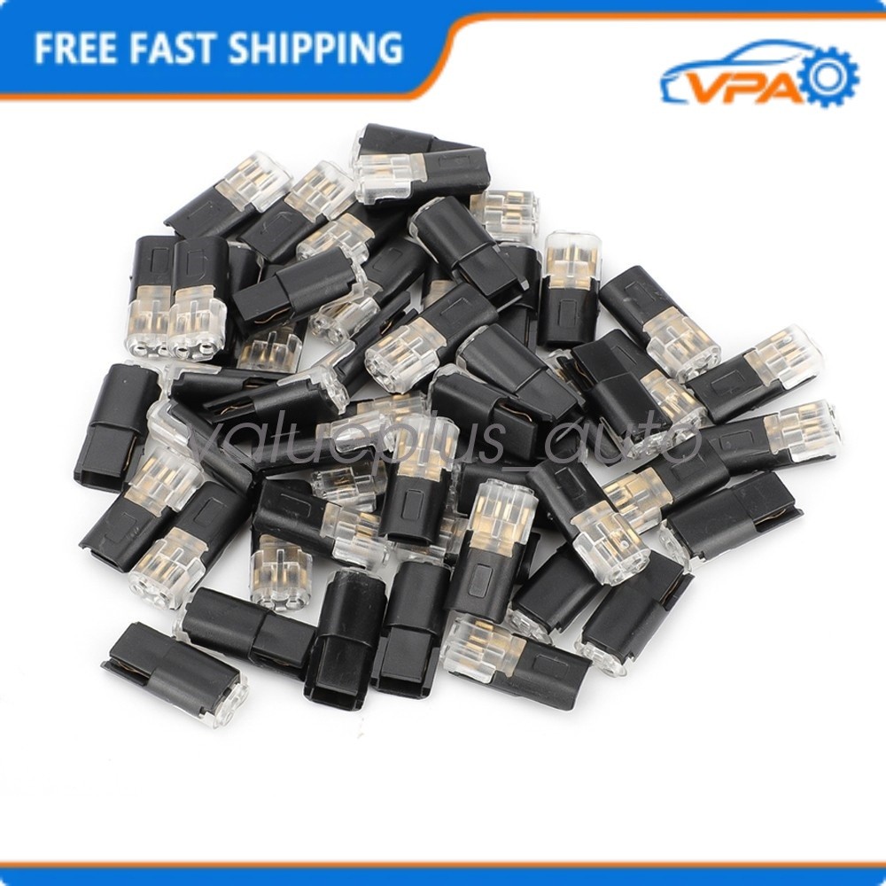 50 PCS Double-Wire Plug-in Connector with Locking Buckle, Pluggable Connectors