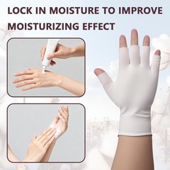 6 Pairs White Cotton Gloves – Fingerless Moisturizing Gloves – Eczema White G…