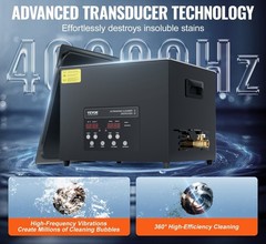 15L Sonic Cleaning Device, 360W Digital Sonic Washing Equipment w/ Mild Setting