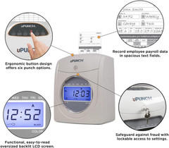 Upunch HN4500 Advanced Calculating Time Clock Bundle for Small Business: Complet