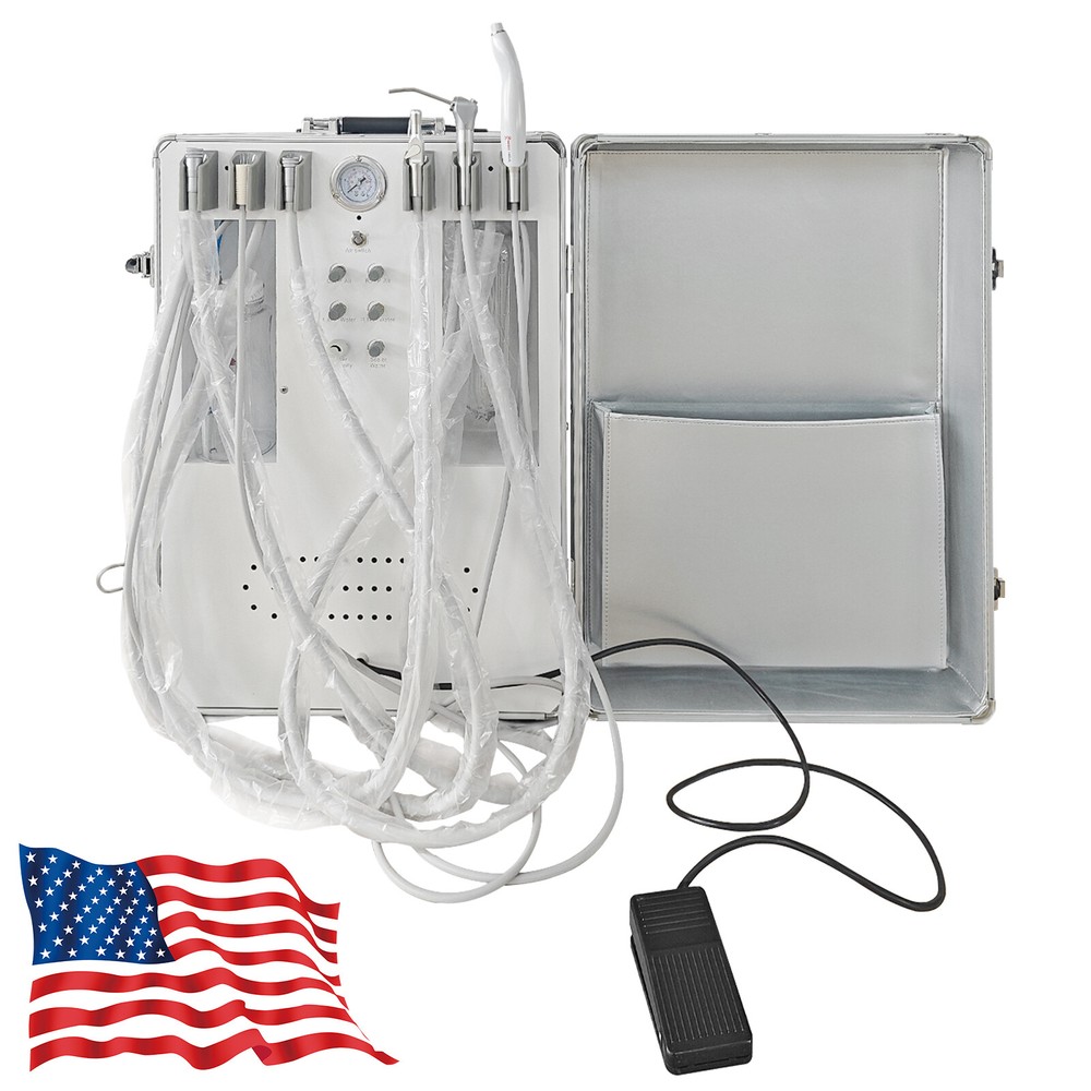 Portable Dental Unit Delivery Unit with Air Compressor Curing Light Scalers