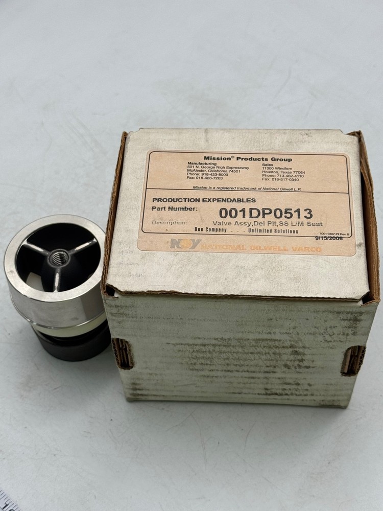 Mission Valve Assembly 001DP0513 Del Pit SS L M Seat Spring OEM Poppet Seal