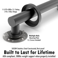 1-1/4 x 24 inches Stainless Steel Designer Grab Bar for Bath Safety, Collecti…