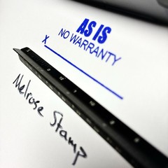 As Is No Warranty W/ Signature Line Rubber Stamp Blue Ink Self Inking Ideal 4913