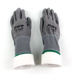 P-GRIP Ultra-Thin Grey Work Gloves Polyurethane Palm Coated Nylon Shell 12 Pairs