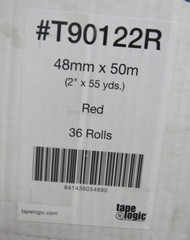 TAPE LOGIC T90122R 48MM X 50M RED TAPE ROLL CASE OF 36 ROLLS (9E)