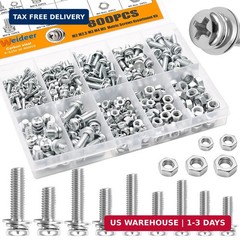 weideer 800Pcs Nut and Bolt Assortment Kit,M2 M2.5 M3 M4 M5 Machine Screws, Batt