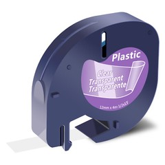 5pk DYMO LetraTag Refill 16952 Clear Plastic Lable Tape 12mm Compatible LT-100H
