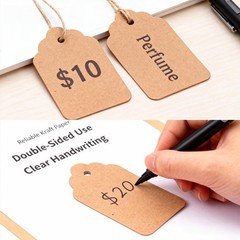 600 PCS Small Price Tags with String Attached, Brown 1.4*1.8 inch, ‎brown