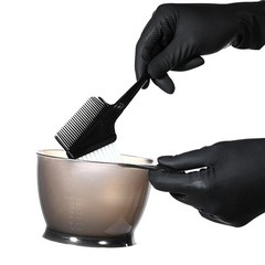 Black Reusable Latex Gloves for Salon Hair Color Dye and Daily Use Medium Size