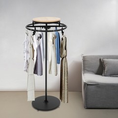 Clothing Display Rack Floor-standing Garment Hanging Rack Round Clothing Rack US