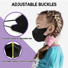 10/40 Pcs Black KN95 Protective 5 Layer Kids Face Mask BFE 95% Disposable Masks