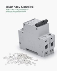 AC Miniature Circuit Breaker, 32 Amp 120V/240V 2 Pole DIN Rail Mount Circuit Bre