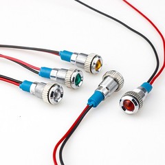 10PCS 8mm 12/24V 1/2″ LED Metal Indicator Light Signal Lamp Waterproof