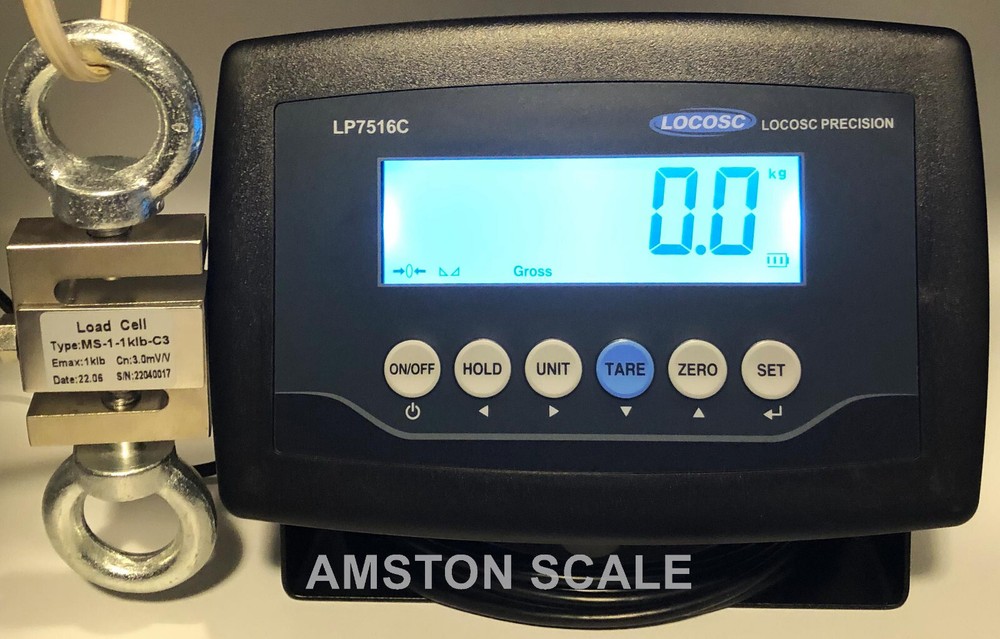 NEW 20000 LB S-TYPE LOAD CELL LCD INDICATOR HANGING CRANE SCALE TENSION LIFTING