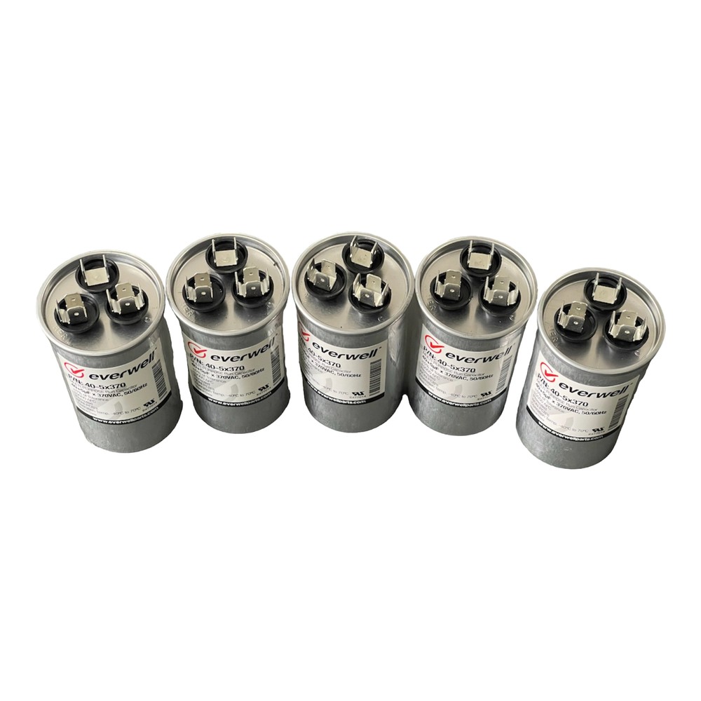 40+5 uf / MFD 370VAC VOLTS MULTI-PURPOSE RUN CAPACITOR, 50/60Hz 5 PCS.