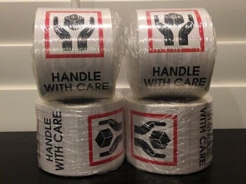 1000 Large 3×5 “Handle With Care” Stickers (4-Rolls 250 Labels)