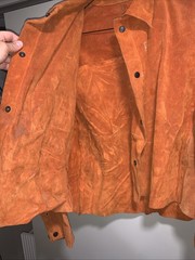 LRG 70s Leather Welding Jacket Anchor Brand 865 Orange Vintage Jacket Fireproof