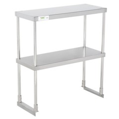 12″W x 30″D x 32″H Stainless Steel Double Deck Overshelf For Work Prep Tables