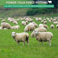 Electric Netting Fence Kits Goat Sheep Fencing 49.6″H x 164’L with Posts Spikes