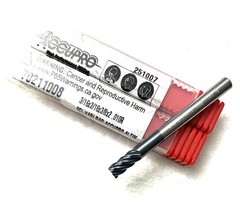 2PC Accupro 70211008 3/16″ 5FL Corner Radius End Mill .01R Solid Carbide AlTiN