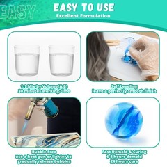 1 Gallon 2-Part Crystal Clear Epoxy Resin Kit, Food Grade, UV Resistant