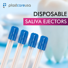 1000 (10 Bags) Saliva Ejectors Ejector CLEAR/BLUE Dental Suction Tips Disposable
