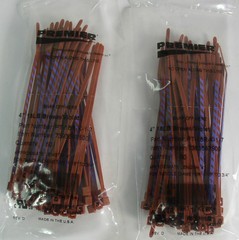 (100) Premier PT-18R-K-1-7 Brown & Violet Striped 4″ Cable Ties 18Lb Qty 100