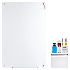 VEVOR Magnetic Glass Whiteboard Dry-Erase Board 36×24/72×36/48×32″ Wall Mounted