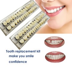56 Pcs False Teeth Fake 2 Sets Synthetic Resin Dental Tooth, 23 A2