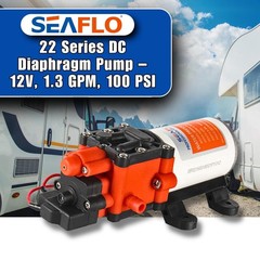 SEAFLO 22-Series Water Pump – 12V, 1.3 GPM, 100 PSI – Water Pressure Pump