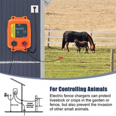 Plug-In Electric Fence Charger – 8 Acres Coverage for Dogs, Livestock & More