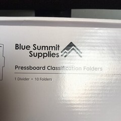 Blue Summit Supplies Presboard Classification Folders Light Blue – 1 Divider