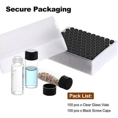 500x 4/10/30ml Glass Vials Amber/Clear Vials with Caps Small Lab Vials Sample