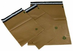 Biodegradable Poly Bag Mailers 100 #5 12 x15.5 Brown Eco Friendly Unlined SS