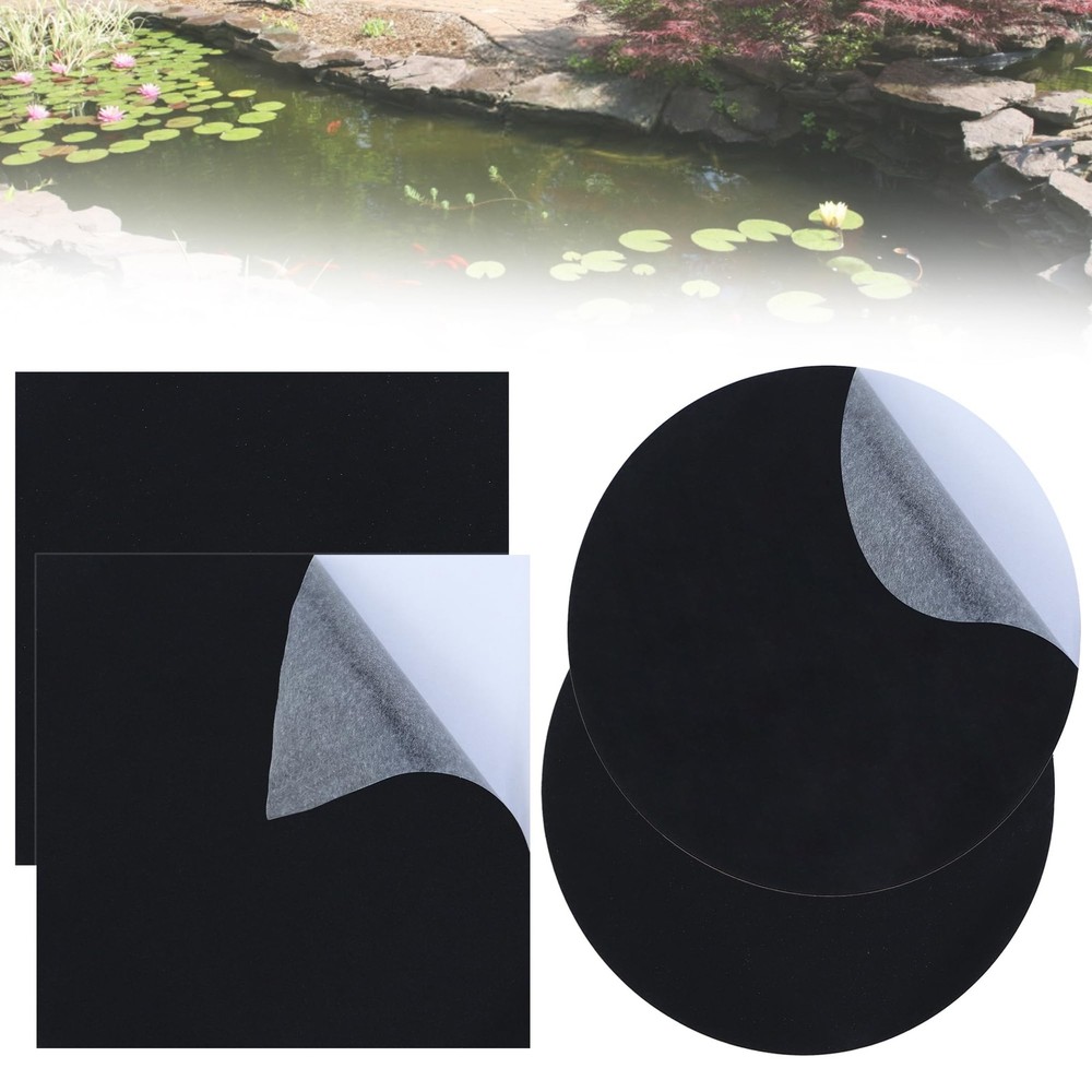 4 Pcs 8 x 8 Inches Pond Liner Repair Patch Kit EPDM Butyl Rubber balck