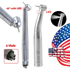 FDA Dental 45° Angle/Standard Head LED E-generator / Fiber Optic Handpiece 2Type
