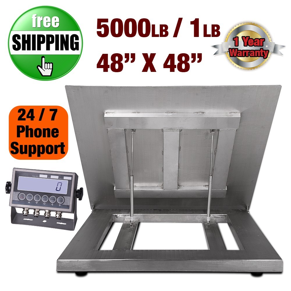 New Prime Scale Series 3×3 Stainless Steel Floor Scale 5000x1lb 48″x48″