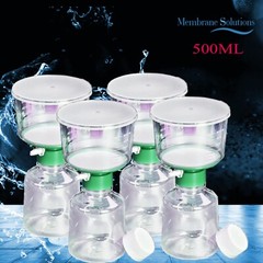 Disposable PES Filter Vacuum Units 0.22μm 500ml Bottle Top&Receiver Flask 4Pcs