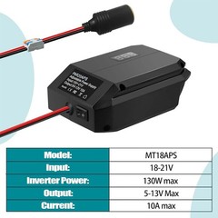 DC 20V to 12V Step Down Converter Adapter for Parkside X20V Team Battery W/ Wire
