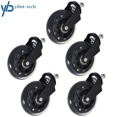 Set of 5 3 inch Office Chair Caster Rubber Swivel Wheels Replacement Heavy Duty