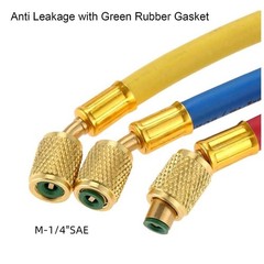 Color-Coded 3Pc AC Refrigeration Charging Hoses 1/4″ SAE for R134A R22 R12
