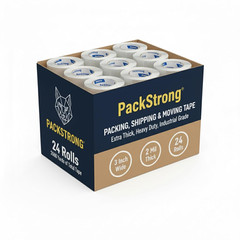 Industrial Grade Clear Packing Tape 24 Rolls – 110 Yards per Roll – 3″ Wide X 2.