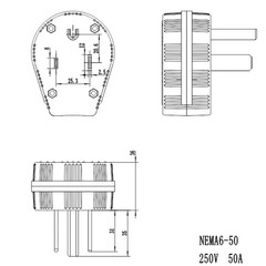 2 pcs NEMA 6-50P Welder Plug 50 Amp Male 220V 208 220 250 Volt Welder Dryer