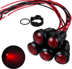 12mm 12V 24V LED Indicator Light Black Plastic Signal Dot Lamp 1/2 Inch
