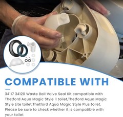 34117 Waste Ball Kit Fits Thetford Aqua Magic Style II/Lite/Plus Toilet 34120